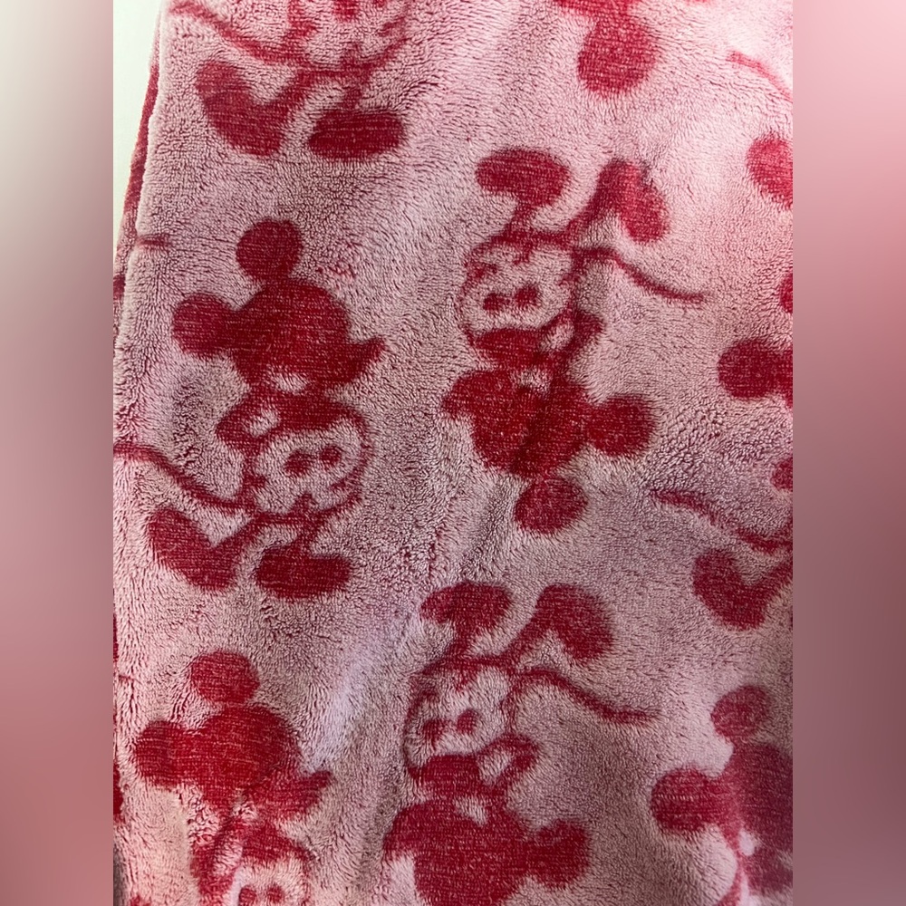 Disney Mickey Mouse Red Pink Fleece 2-Piece Pajama Lounge Set Women’s Medium - Picture 5 of 6